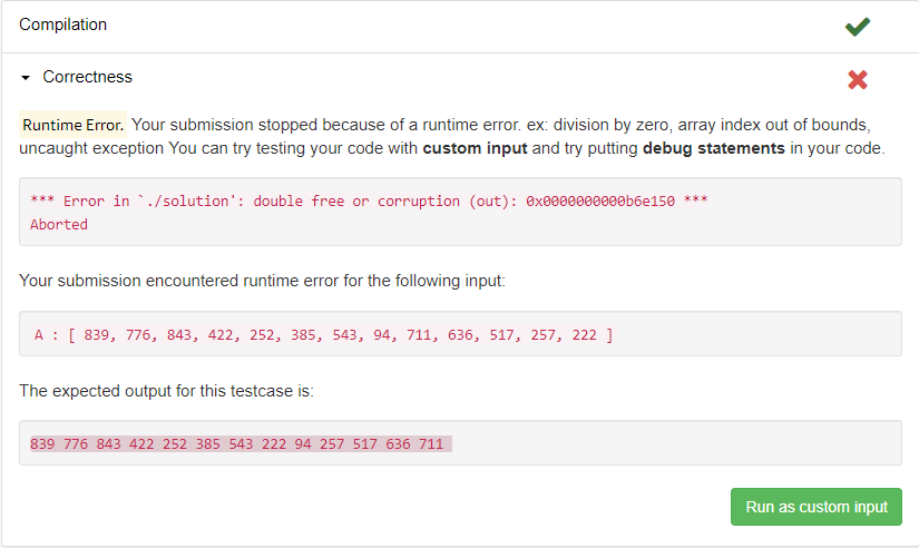 Runtime Error On Submit Next Permutation Solved Interviewbit Community